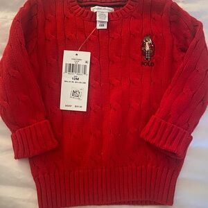 Ralph Lauren Red Cable Knit Sweater